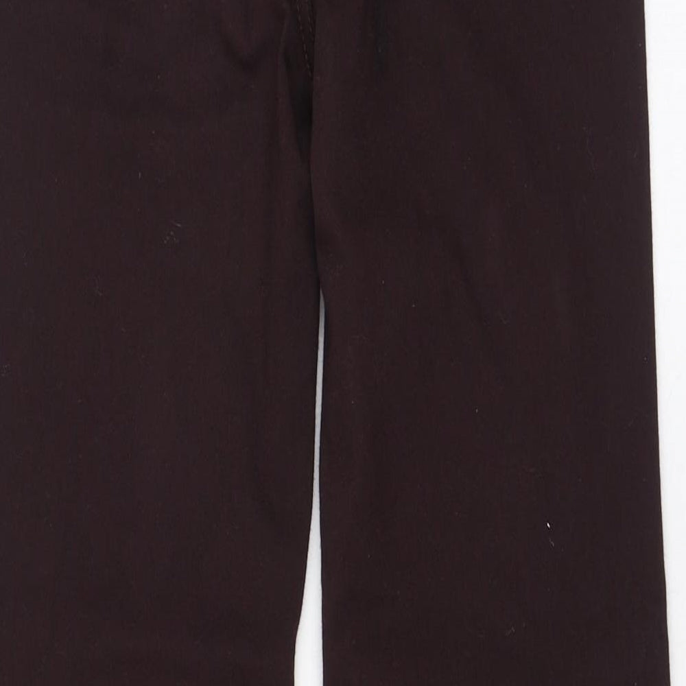 Marks and Spencer Womens Brown  Cotton Straight Jeans Size 8 L28 in Regular Zip
