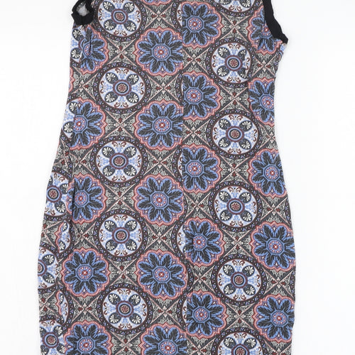 New Look Womens Blue Paisley Viscose Pencil Dress  Size 10  Round Neck Pullover