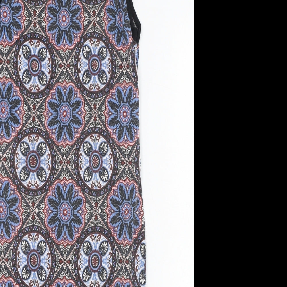 New Look Womens Blue Paisley Viscose Pencil Dress  Size 10  Round Neck Pullover