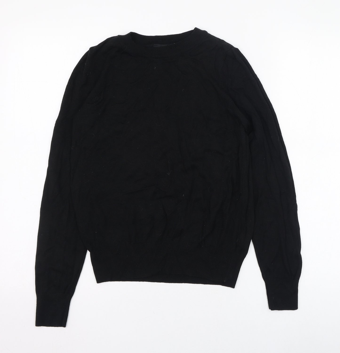 New Look Womens Black Round Neck  Viscose Pullover Jumper Size 12