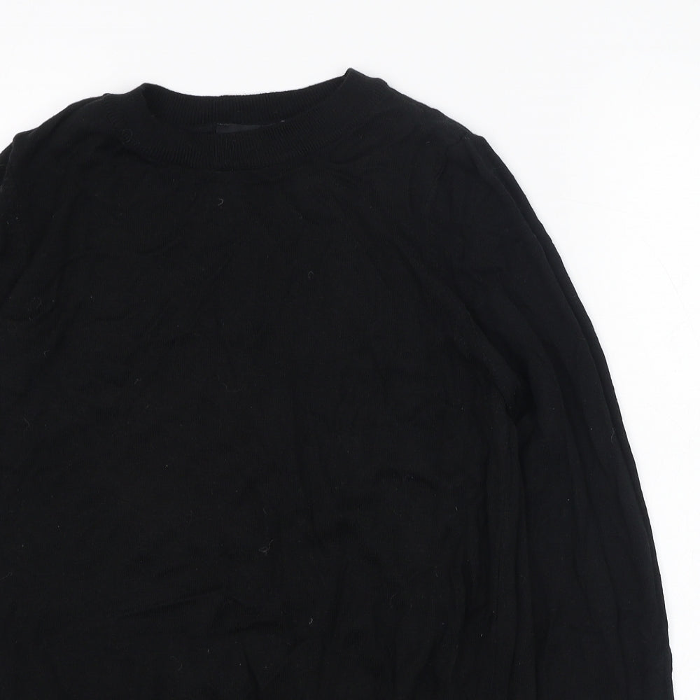 New Look Womens Black Round Neck  Viscose Pullover Jumper Size 12