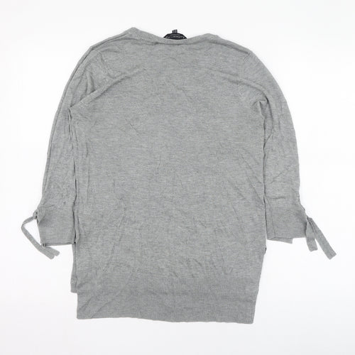 F&F Womens Grey Round Neck  Viscose Pullover Jumper Size 12