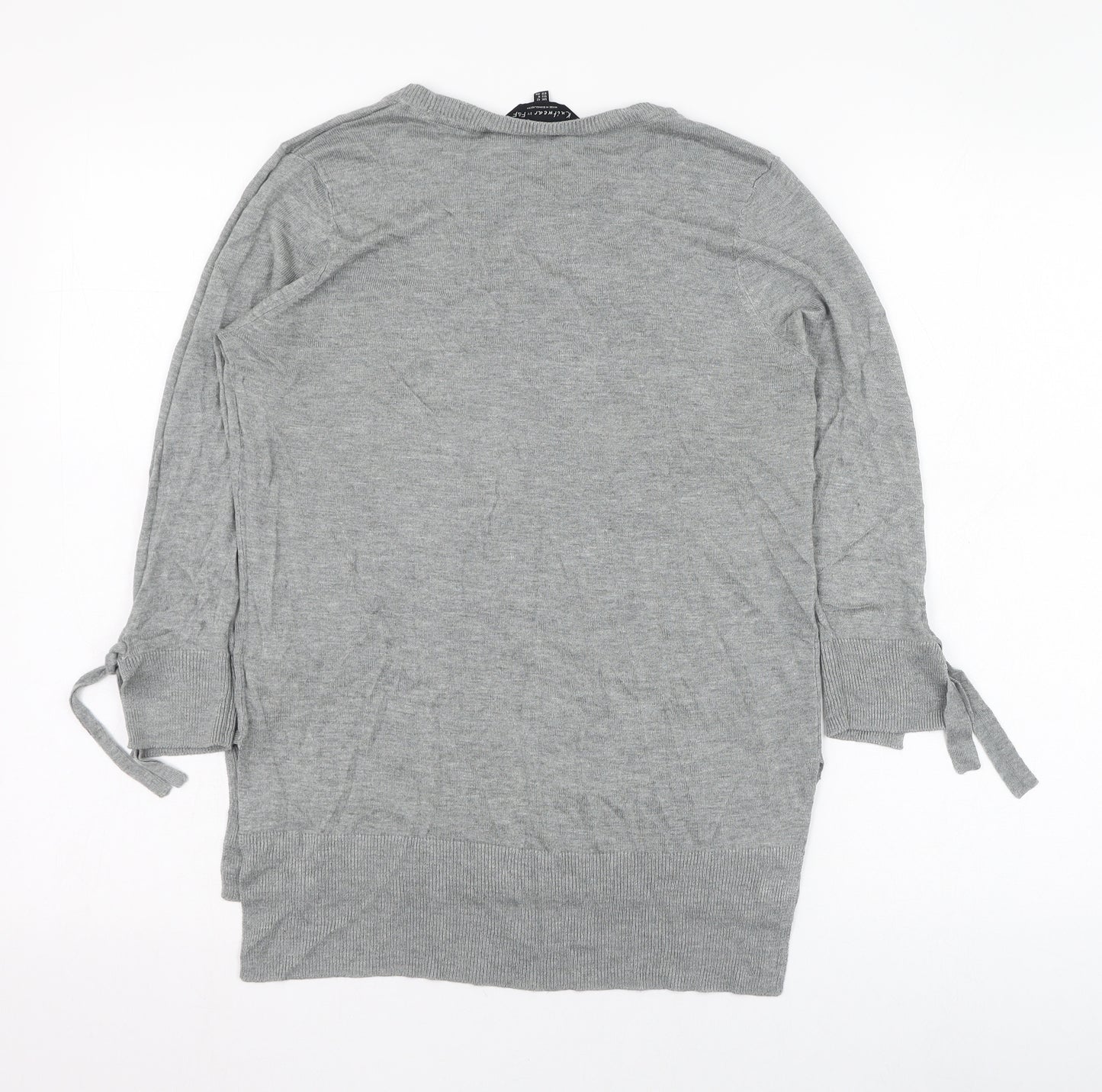 F&F Womens Grey Round Neck  Viscose Pullover Jumper Size 12