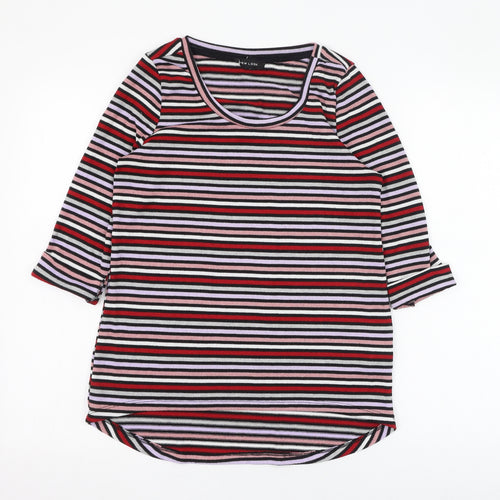 New Look Womens Multicoloured Round Neck Striped Polyester Pullover Jumper Size 10