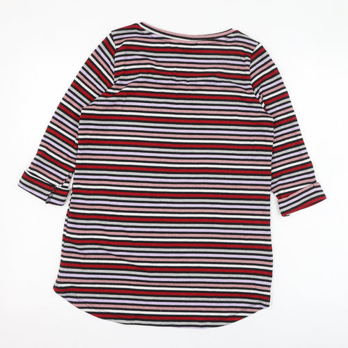 New Look Womens Multicoloured Round Neck Striped Polyester Pullover Jumper Size 10