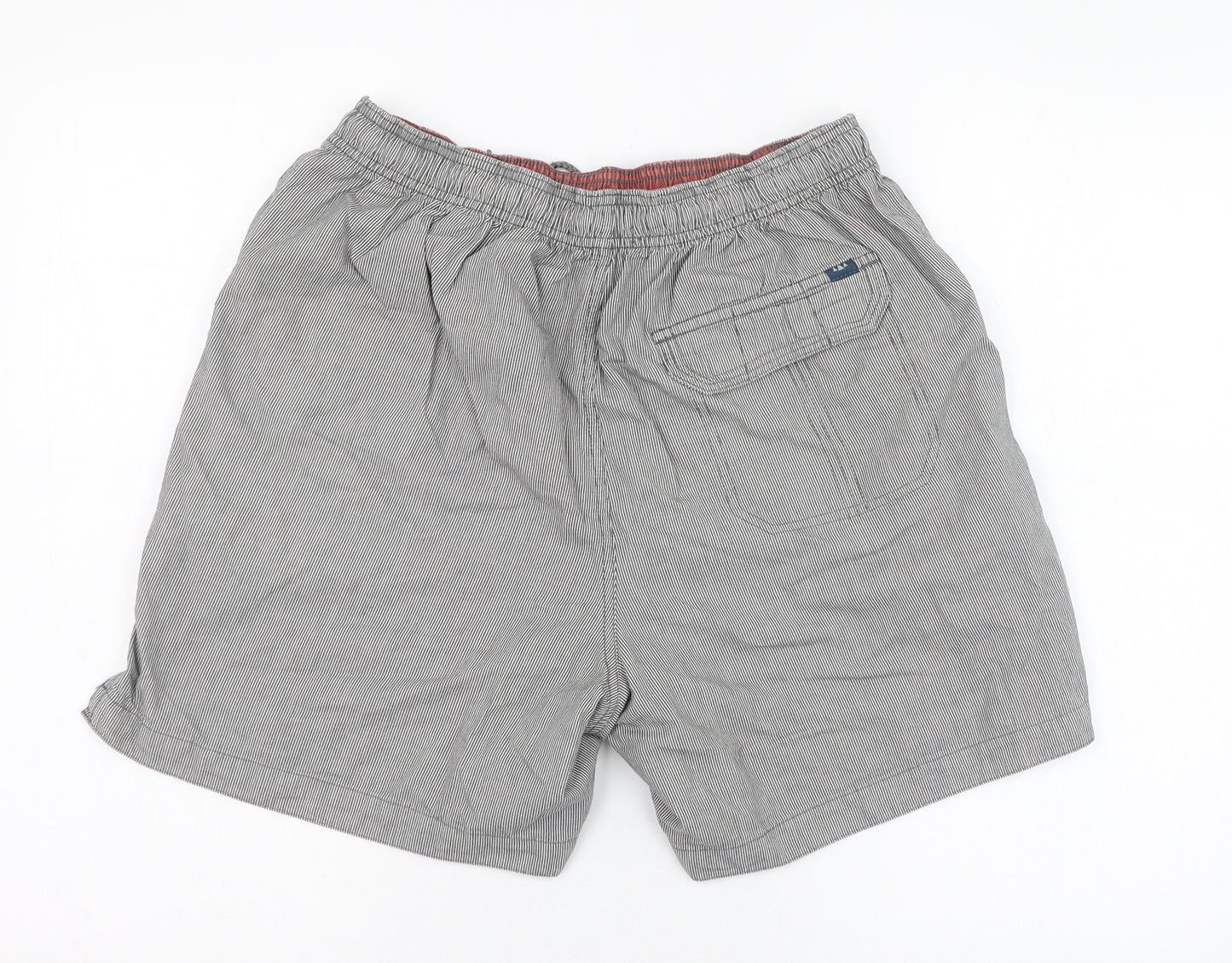 BHS Mens Grey Striped Cotton Bermuda Shorts Size M L6 in Regular