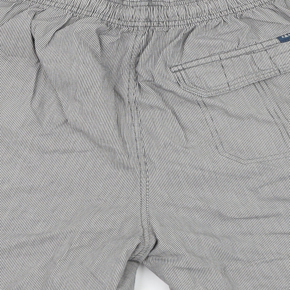 BHS Mens Grey Striped Cotton Bermuda Shorts Size M L6 in Regular