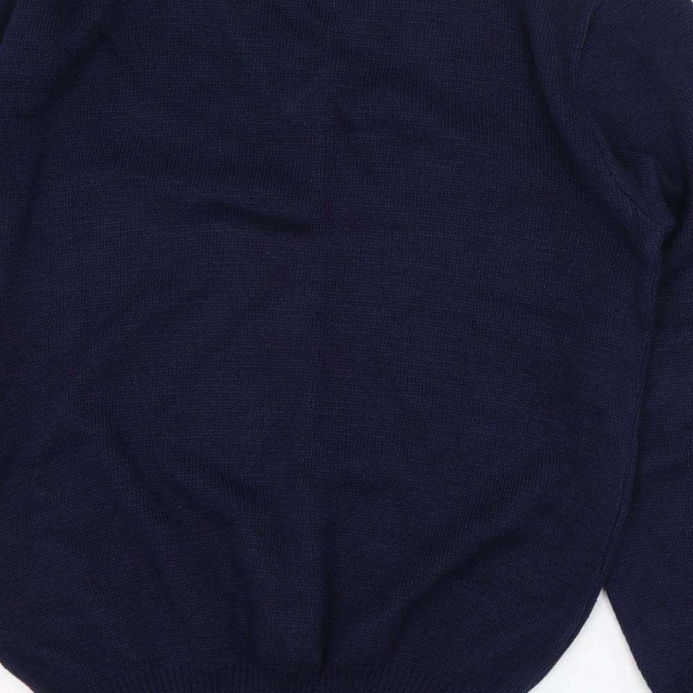 Something Special Mens Blue V-Neck  Acrylic Pullover Jumper Size L