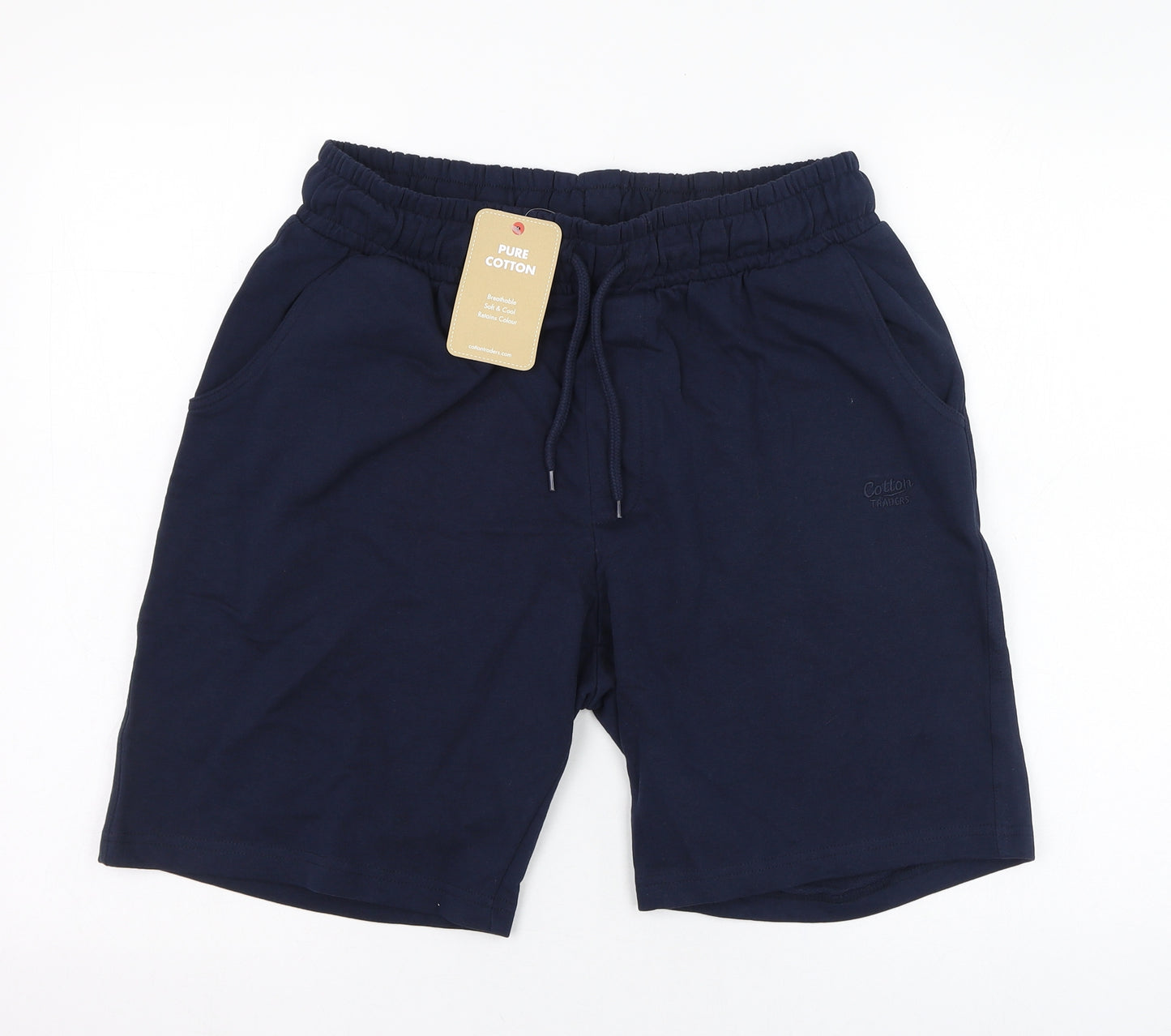 Cotton Traders Mens Blue  Cotton Sweat Shorts Size M L8 in Regular