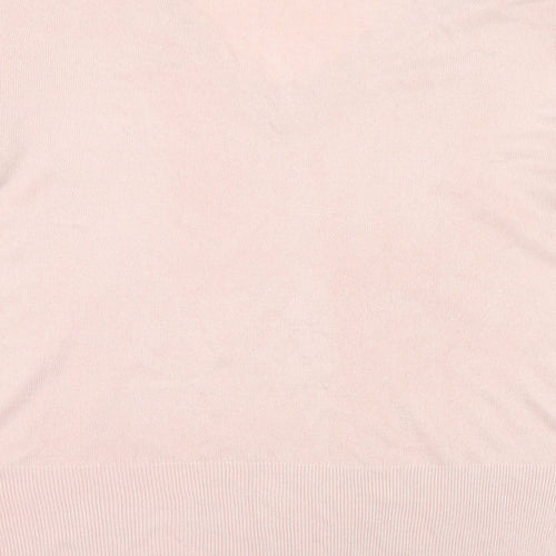 Dorothy Perkins Womens Pink V-Neck  Acrylic Pullover Jumper Size 14