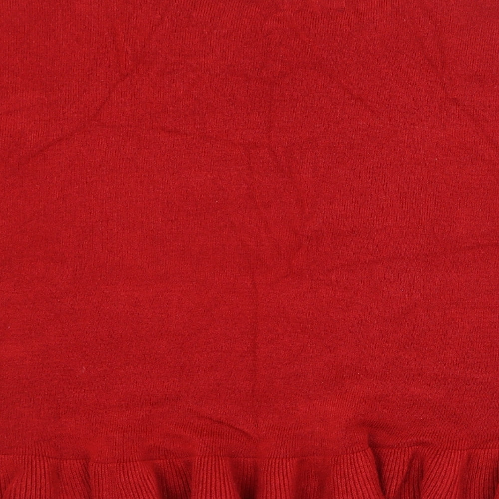 Papaya Womens Red Round Neck  Acrylic Pullover Jumper Size 16