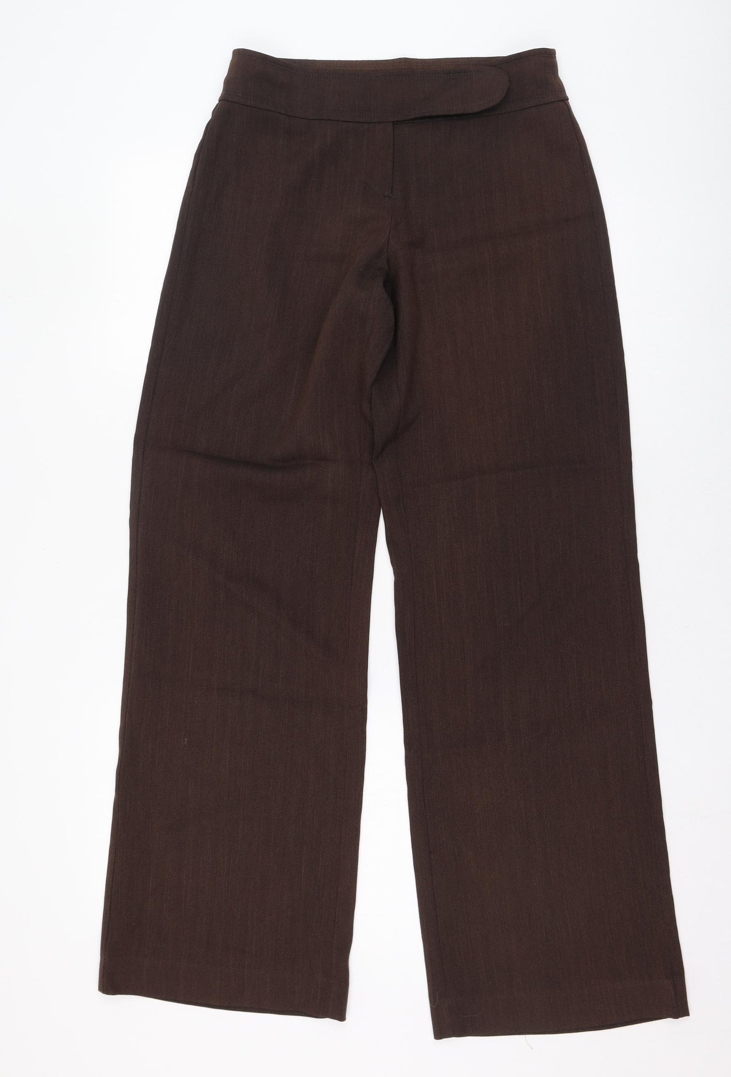 AMARANTO Womens Brown  Polyester Trousers  Size 10 L30 in Regular Zip