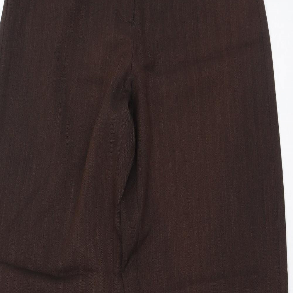 AMARANTO Womens Brown  Polyester Trousers  Size 10 L30 in Regular Zip