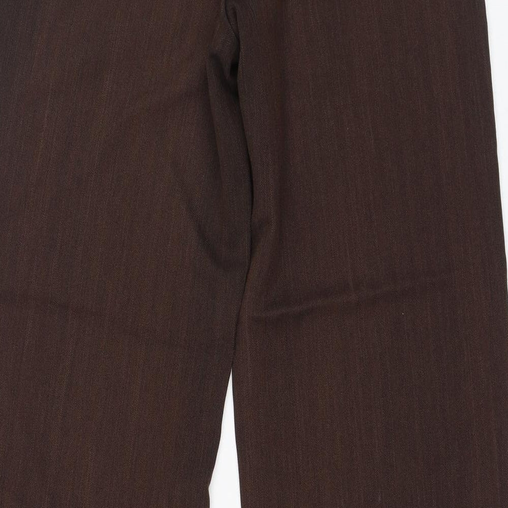 AMARANTO Womens Brown  Polyester Trousers  Size 10 L30 in Regular Zip