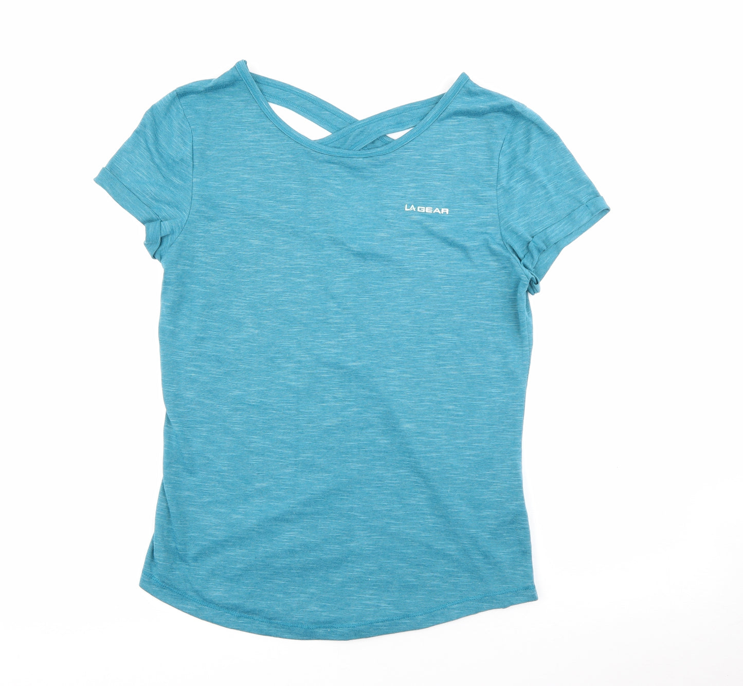 LA Gear Womens Blue  Polyester Pullover T-Shirt Size 12 Round Neck