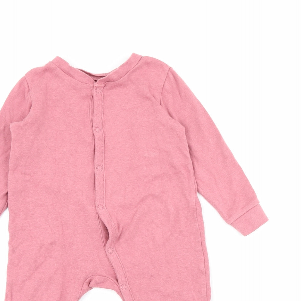 George Baby Pink  Cotton Babygrow One-Piece Size 18-24 Months  Snap