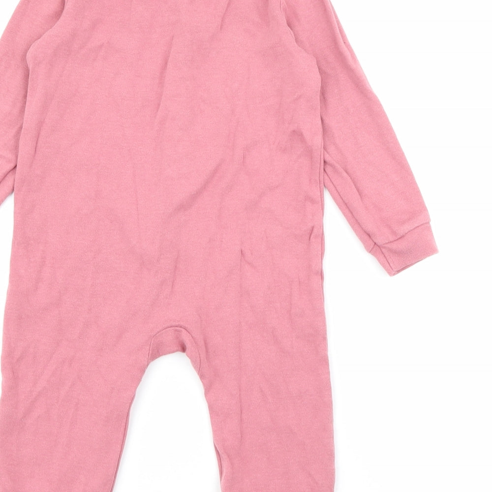 George Baby Pink  Cotton Babygrow One-Piece Size 18-24 Months  Snap