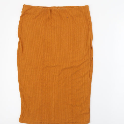 Primark Womens Yellow  Polyester Straight & Pencil Skirt Size 12