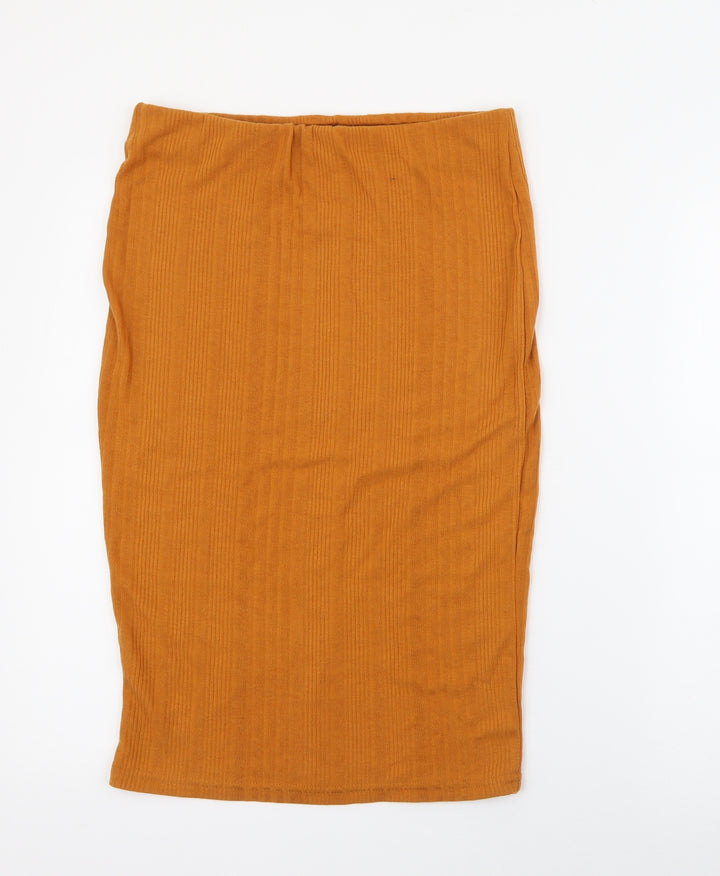 Primark Womens Yellow  Polyester Straight & Pencil Skirt Size 12