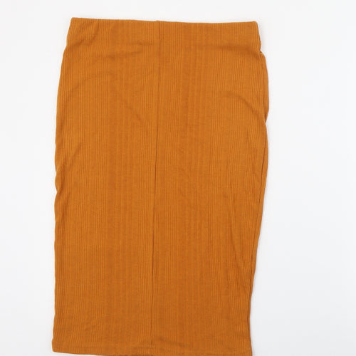 Primark Womens Yellow  Polyester Straight & Pencil Skirt Size 12