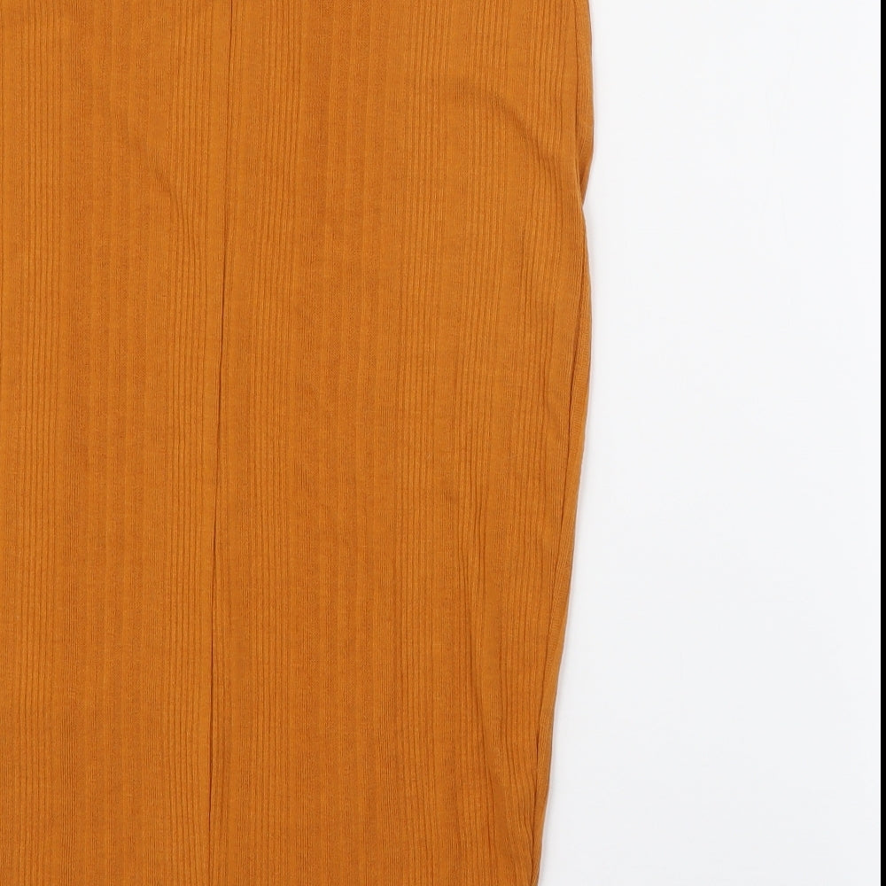 Primark Womens Yellow  Polyester Straight & Pencil Skirt Size 12
