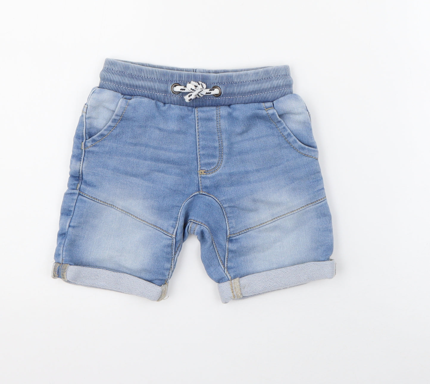 Nutmeg Boys Blue  Cotton Utility Shorts Size 3-4 Years  Regular Tie