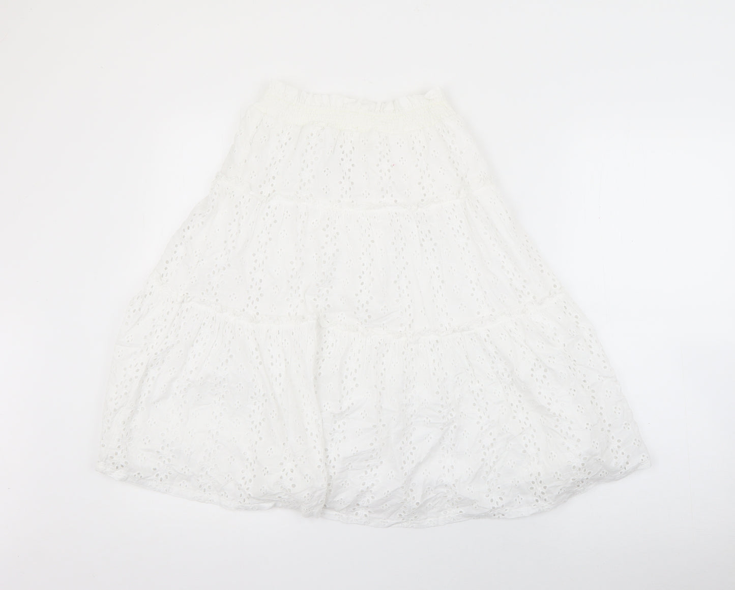 NEXT Girls White  Cotton A-Line Skirt Size 9 Years  Regular