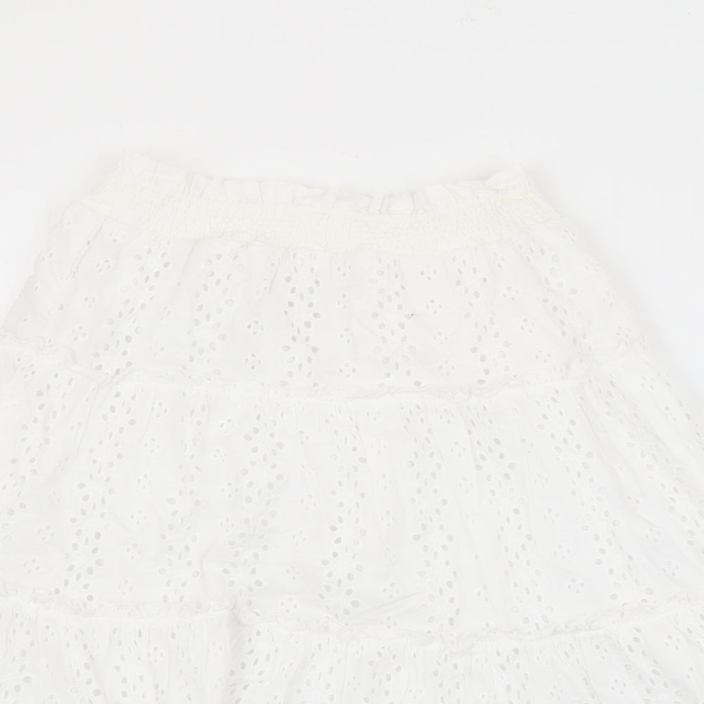 NEXT Girls White  Cotton A-Line Skirt Size 9 Years  Regular