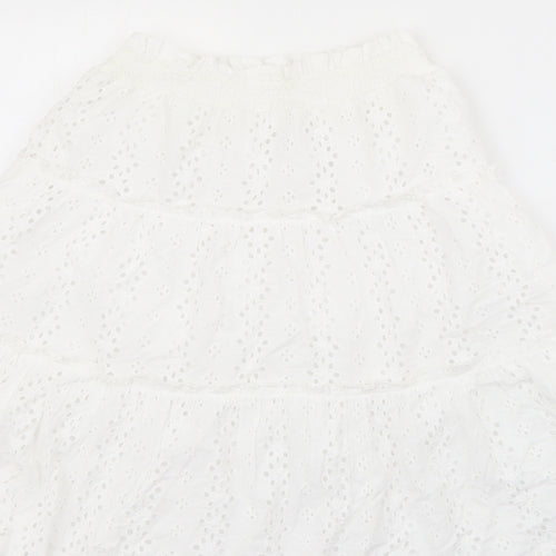 NEXT Girls White  Cotton A-Line Skirt Size 9 Years  Regular