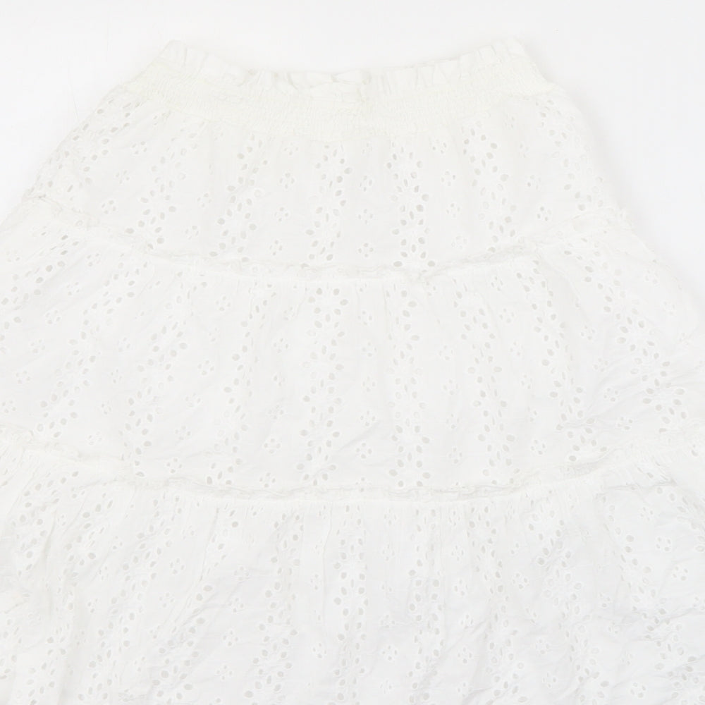NEXT Girls White  Cotton A-Line Skirt Size 9 Years  Regular