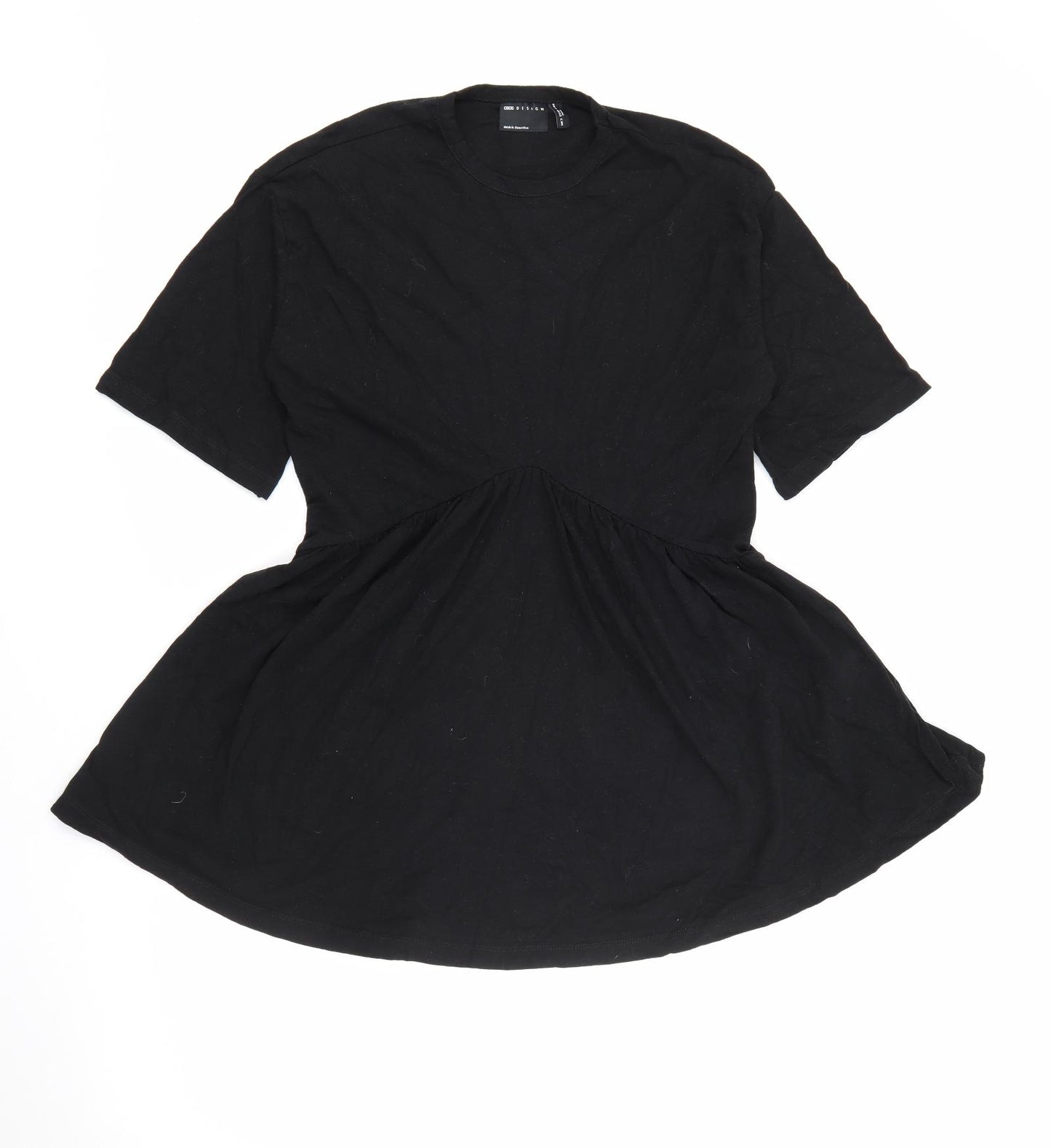 ASOS Womens Black  Cotton Fit & Flare  Size 2  Crew Neck