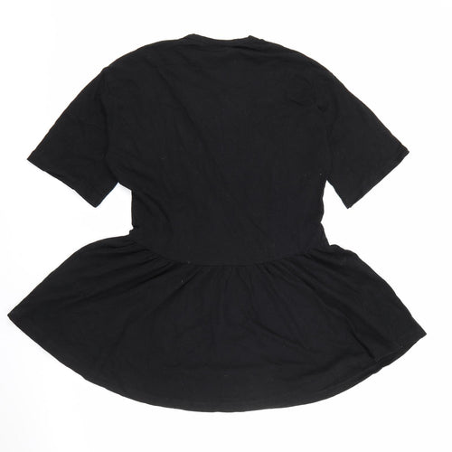 ASOS Womens Black  Cotton Fit & Flare  Size 2  Crew Neck