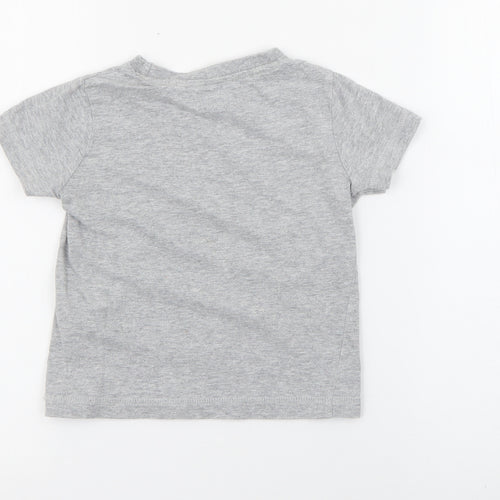 F&F Baby Grey  Cotton Pullover T-Shirt Size 12-18 Months Crew Neck