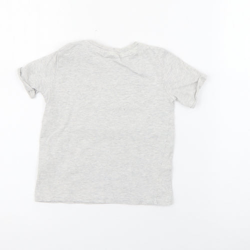 F&F Baby Grey  Cotton Pullover T-Shirt Size 12-18 Months Crew Neck Snap