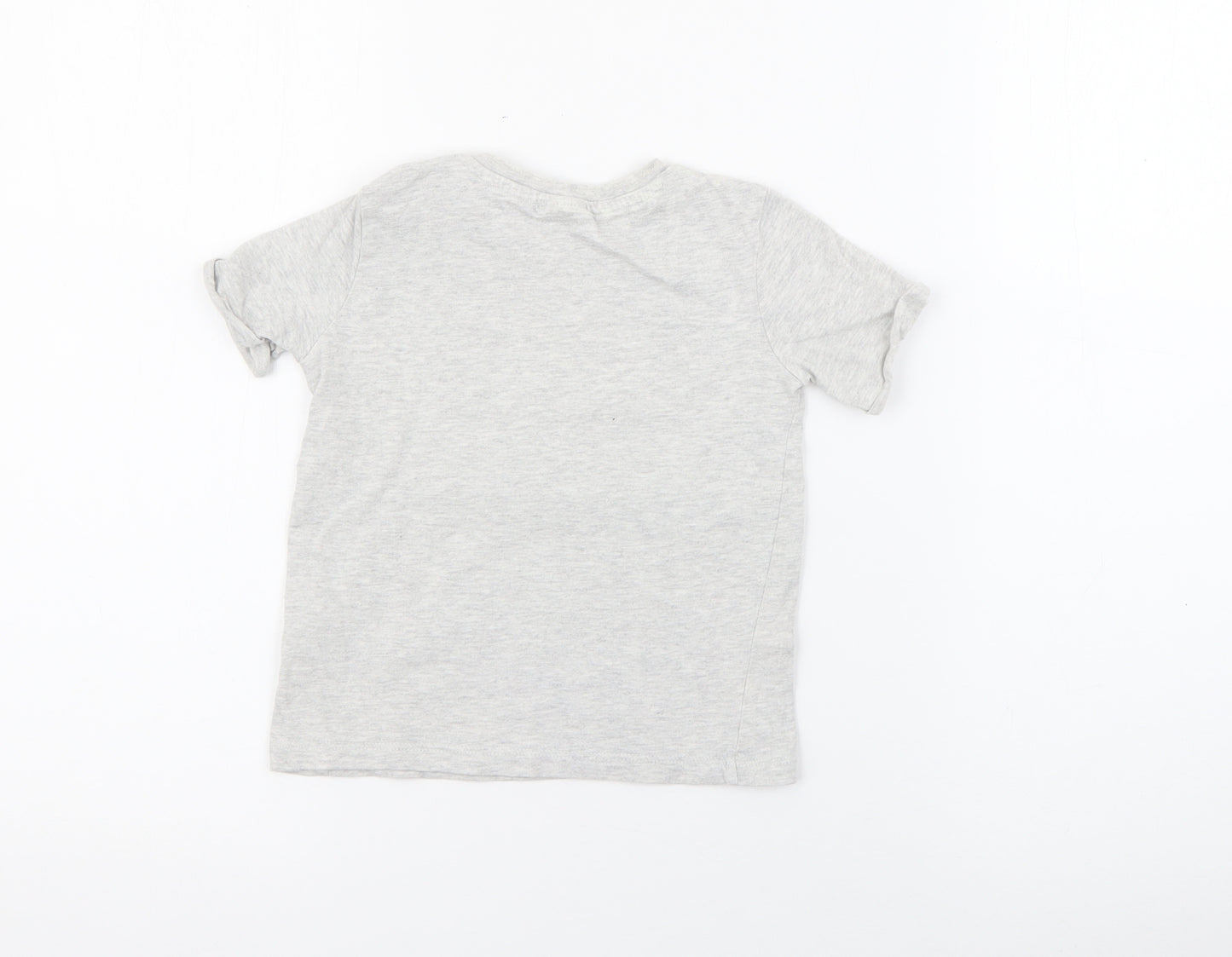 F&F Baby Grey  Cotton Pullover T-Shirt Size 12-18 Months Crew Neck Snap