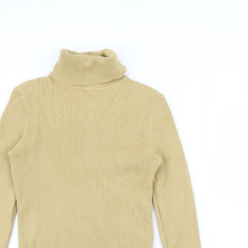 Quiz Womens Yellow Roll Neck  Viscose Pullover Jumper Size M