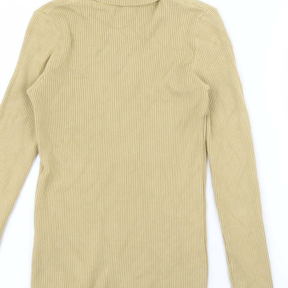 Quiz Womens Yellow Roll Neck  Viscose Pullover Jumper Size M