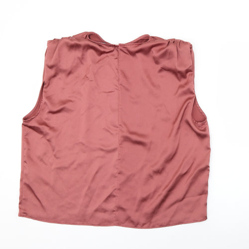 Primark Womens Brown  Polyester Basic Blouse Size 14 Round Neck