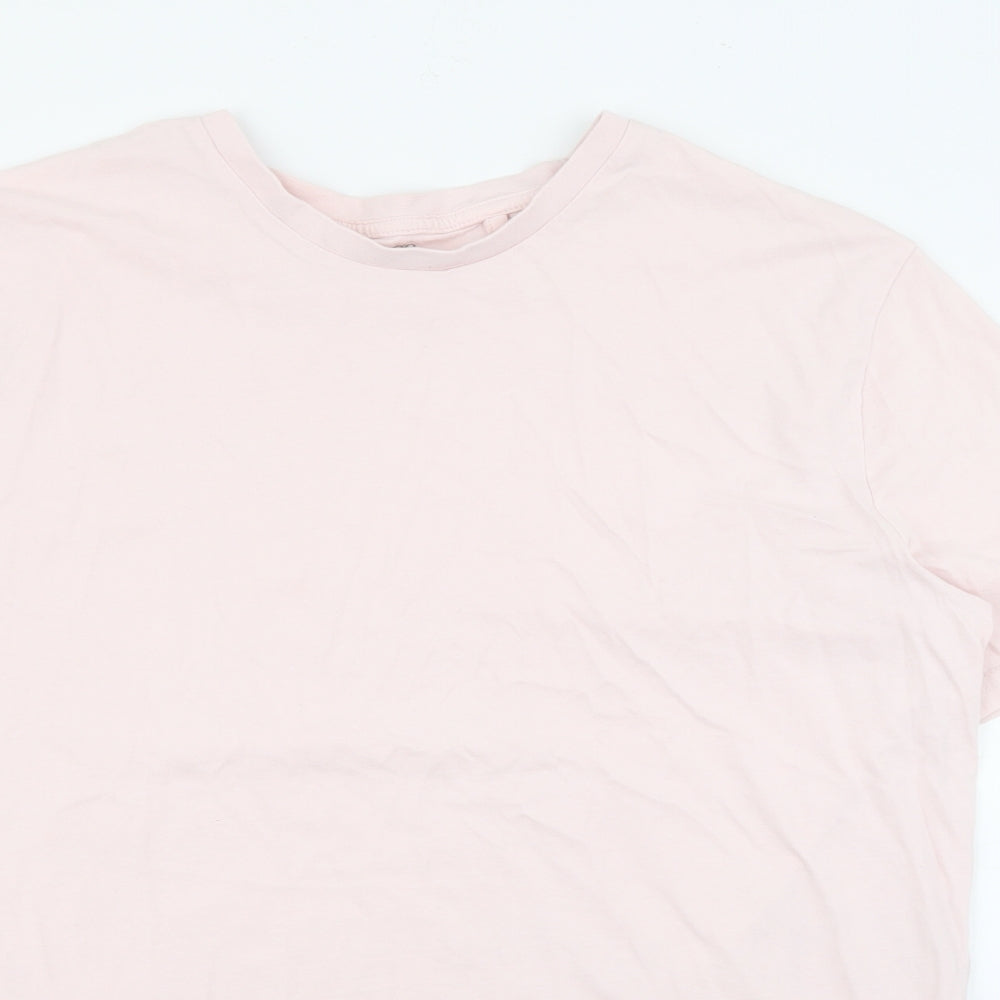 George Womens Pink  Cotton Basic T-Shirt Size L Crew Neck