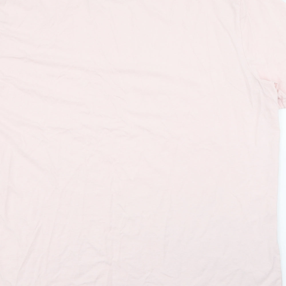 George Womens Pink  Cotton Basic T-Shirt Size L Crew Neck