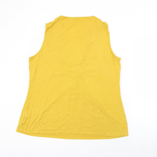 Marks and Spencer Womens Yellow V-Neck  Viscose Pullover Jumper Size 16