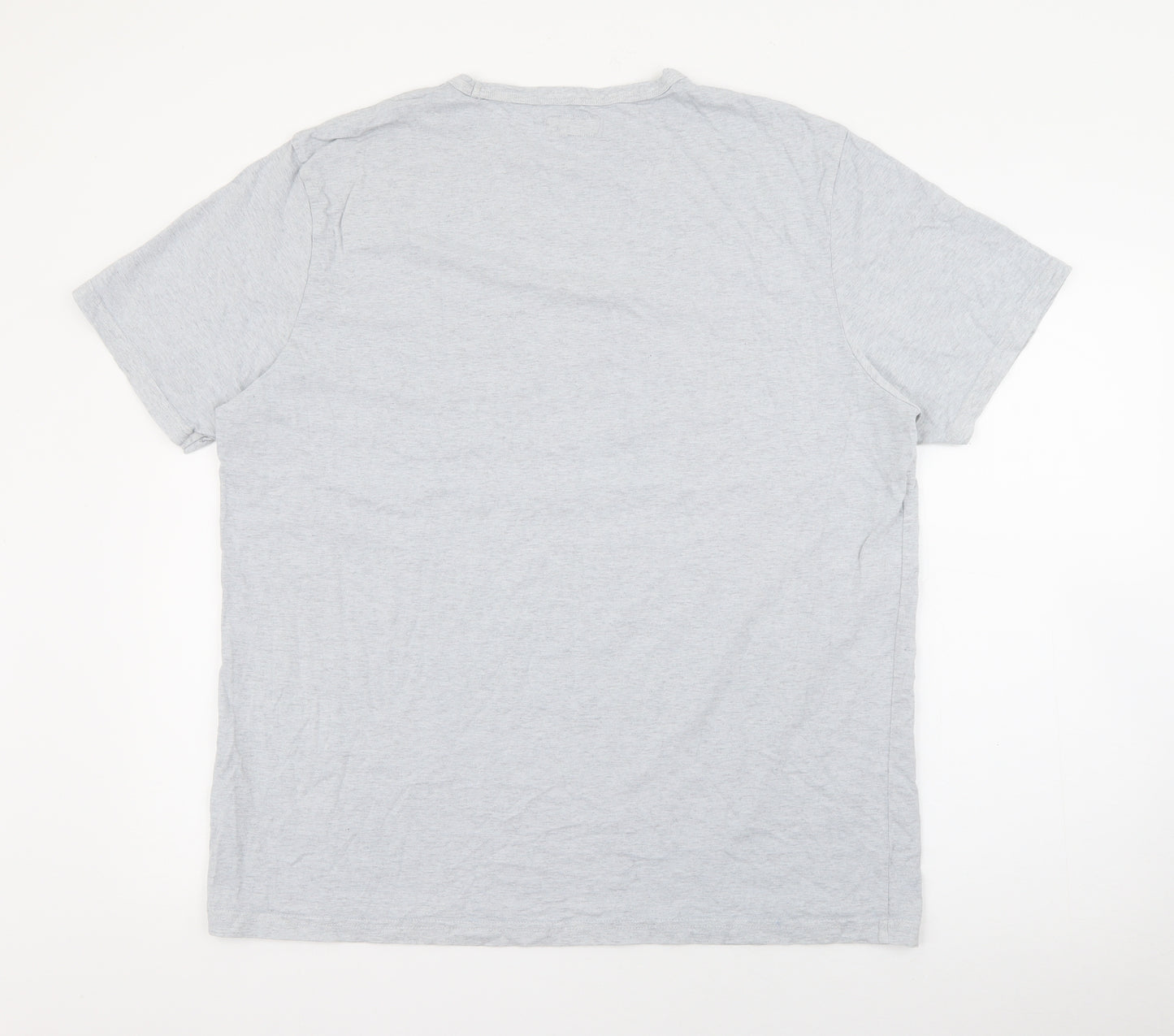 Lincoln Mens Grey  Cotton  T-Shirt Size XL Crew Neck