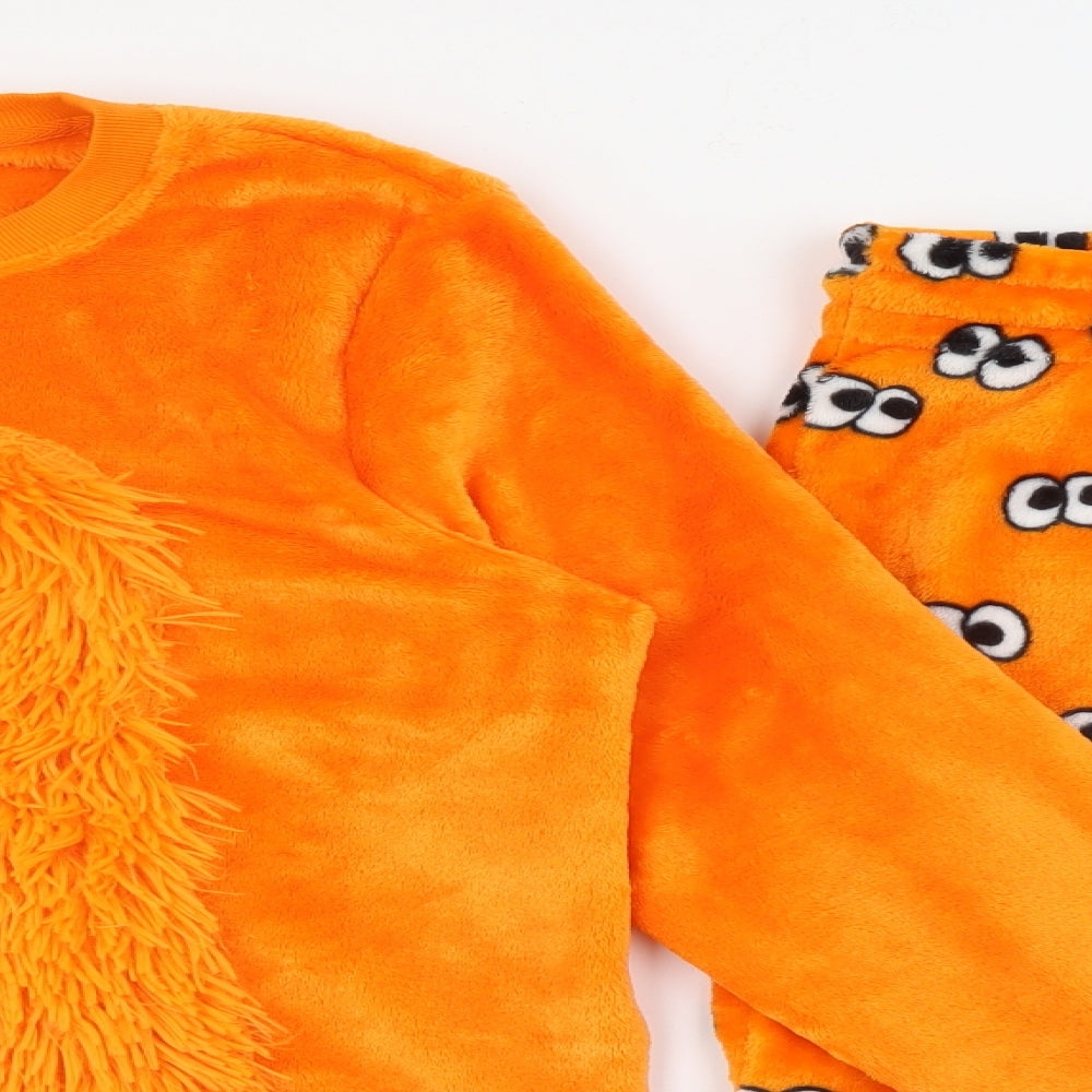Savioa Womens Orange Geometric Polyester Top Pyjama Set Size L
