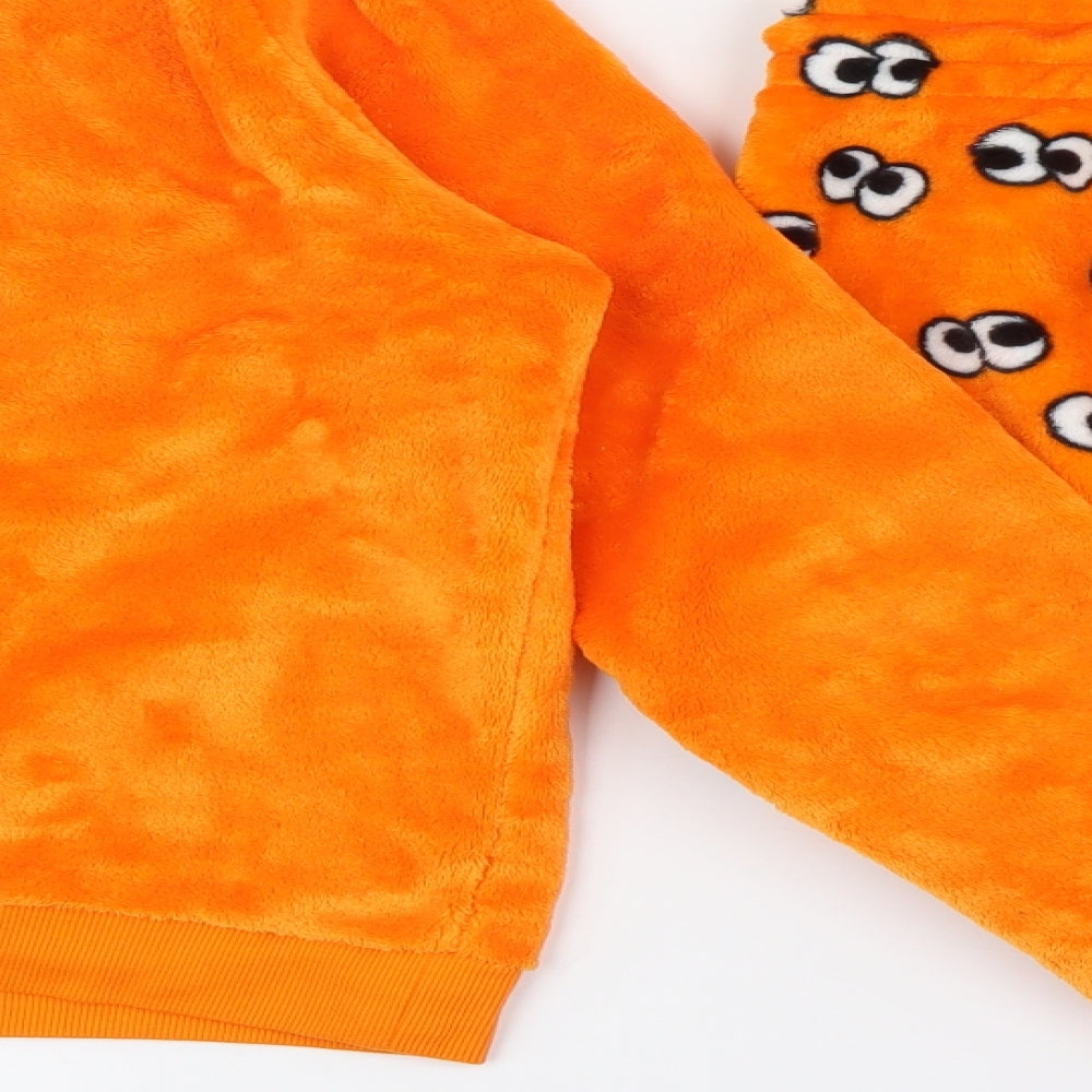 Savioa Womens Orange Geometric Polyester Top Pyjama Set Size L