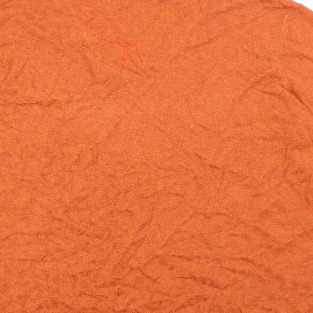 Preworn Womens Orange V-Neck  Cotton Pullover Jumper Size 14