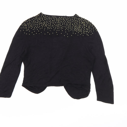 H&M Womens Black V-Neck  Viscose Cardigan Jumper Size 12
