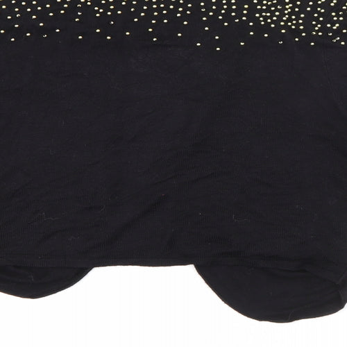 H&M Womens Black V-Neck  Viscose Cardigan Jumper Size 12