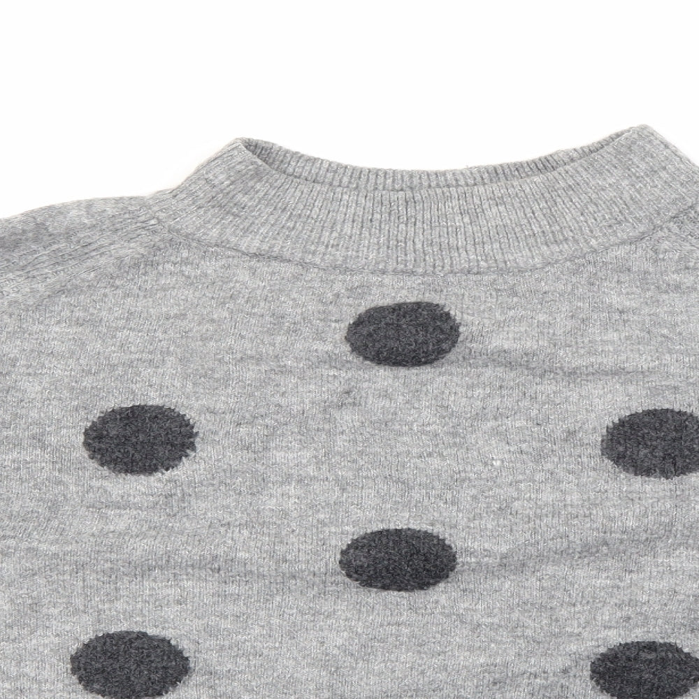 TU Womens Green High Neck Polka Dot Acrylic Pullover Jumper Size 16
