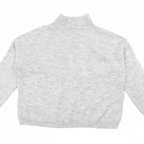New Look Womens Grey High Neck  Acrylic Pullover Jumper Size M