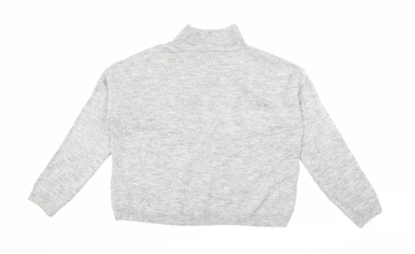 New Look Womens Grey High Neck  Acrylic Pullover Jumper Size M
